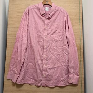 ROWM Long Sleeve Button Down Shirt Pink Oxford Classic Fit Tall XLT